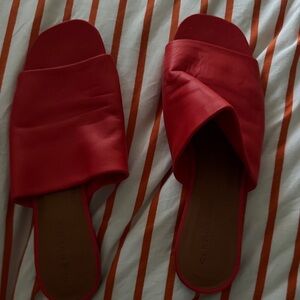Robert Clergerie Vibrant Red Slide Sandals